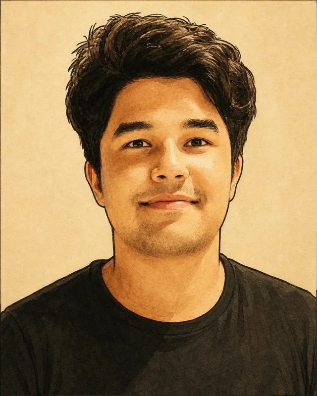 Cartoon portrait of Noor Mohammad Sowan.